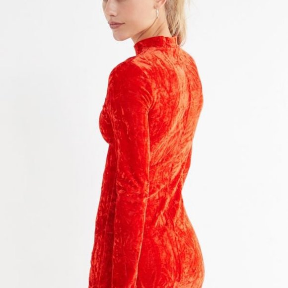 SOLD - Urban Outfitters Red Crushed Velvet Dress - Picture 9 of 9